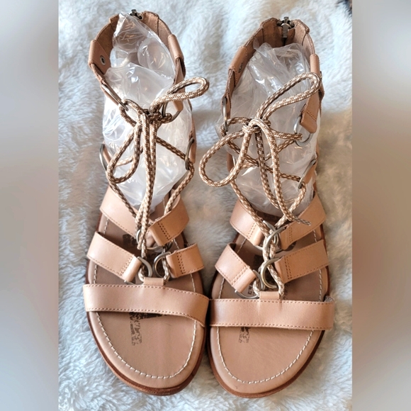 Sorel Shoes - Sorel Tan Gladiator Sandals with Lace-Up Design